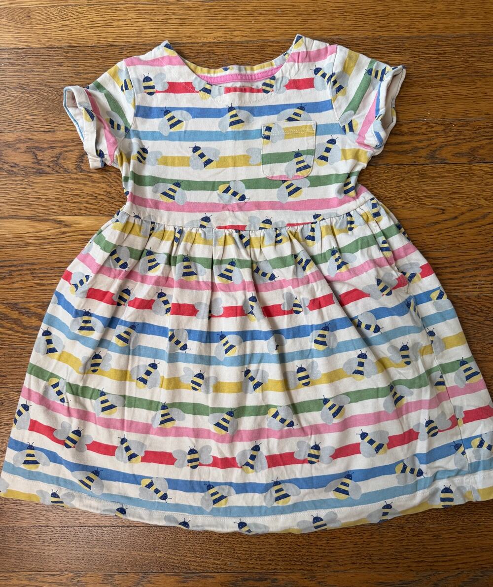 Mini Boden Girls' Bee Striped Dress Size 6-7